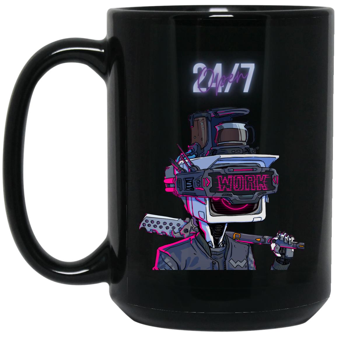 TWD Grind Bot 3000 15 oz. Black Mug